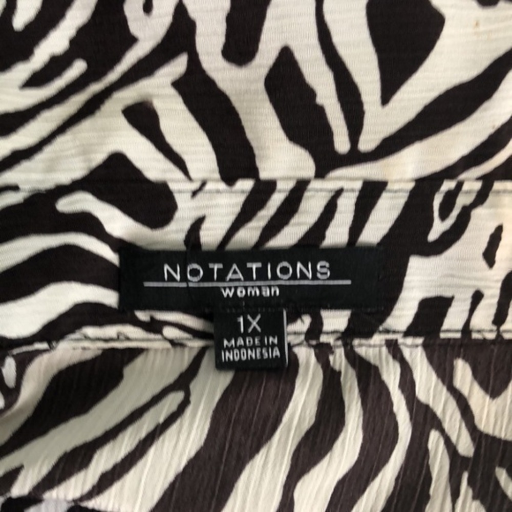 Notations Size 1x Top With Built In Cardigan Zebr… - image 4